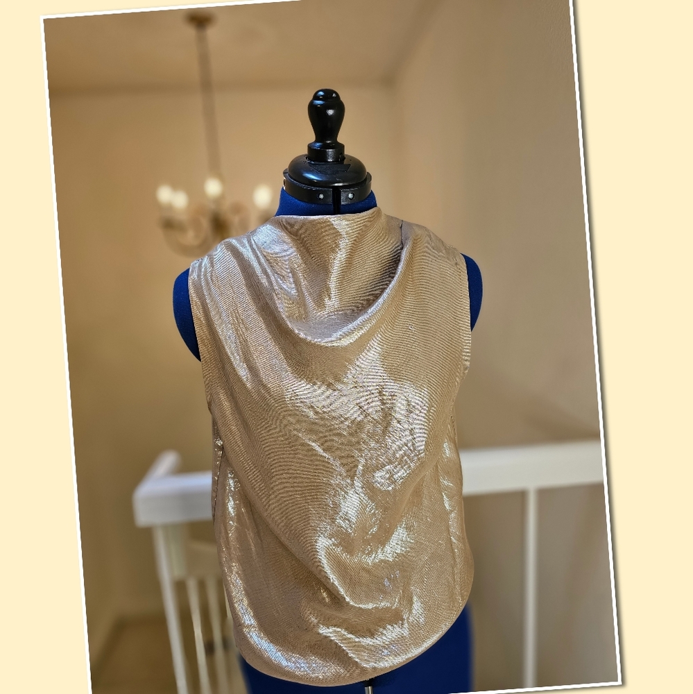 Metallic Bronze Sleeveless Blouse by RtA